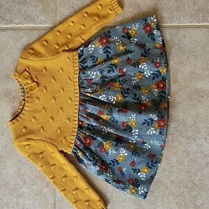 Cupcakes and Cashmere Mustard And Floral Baby Dress 3-6 Months